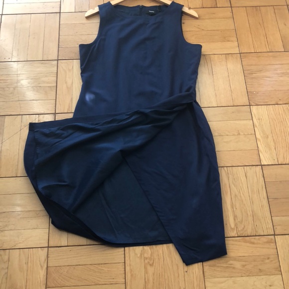 Theory navy blue wrap sheath dress - Picture 4 of 5